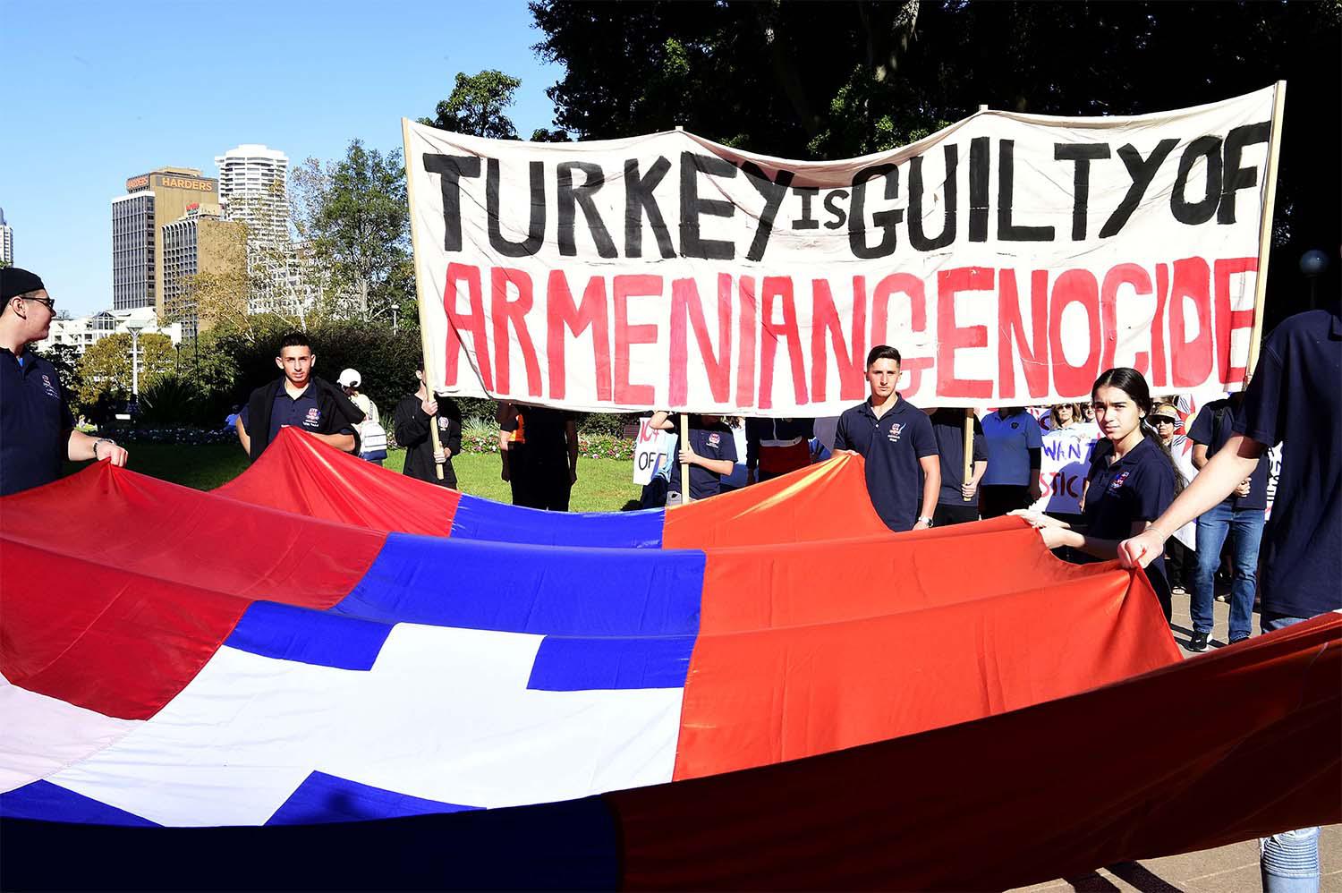 Armenian genocide banner
