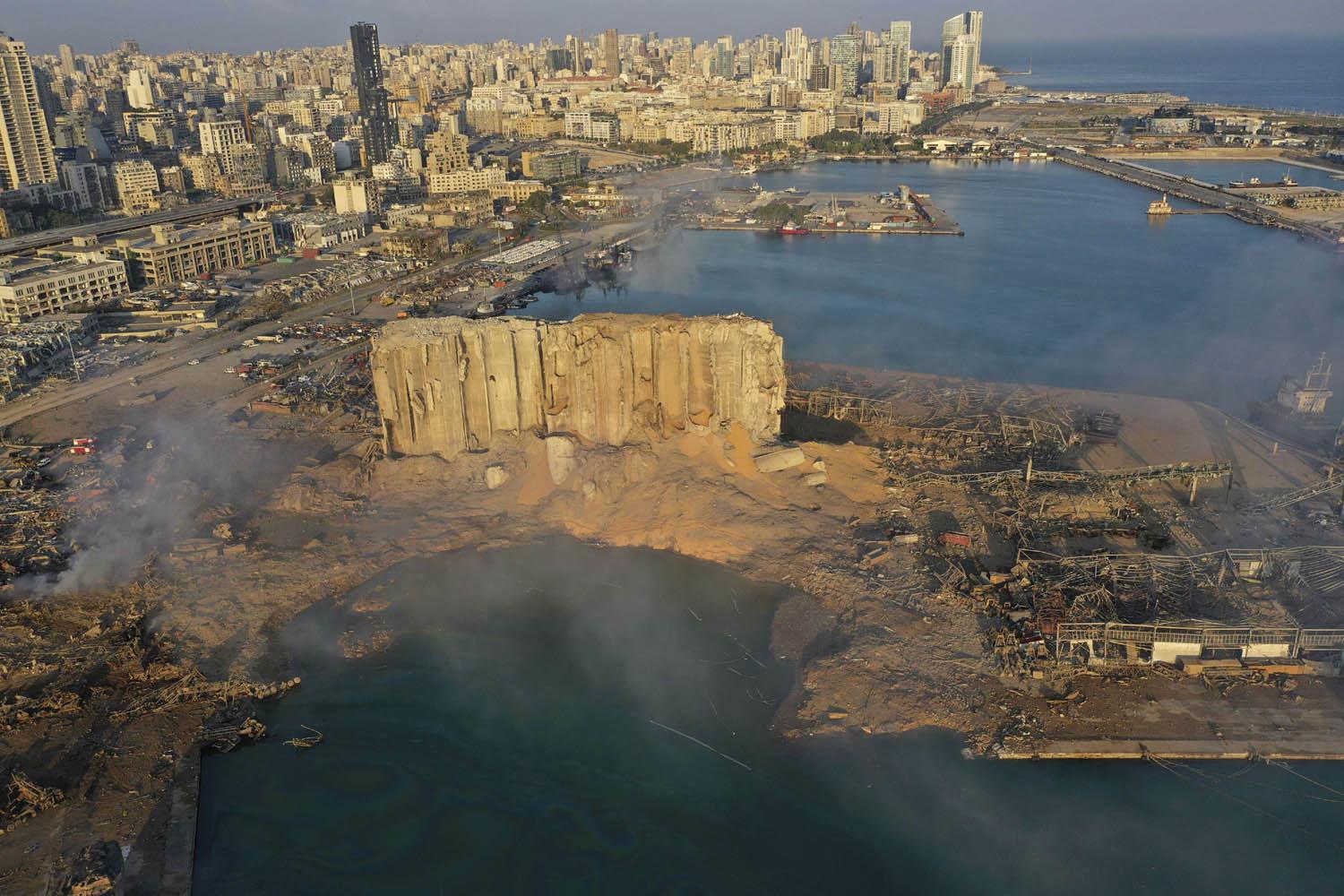 صورة جوية لخراب مرفأ بيروت