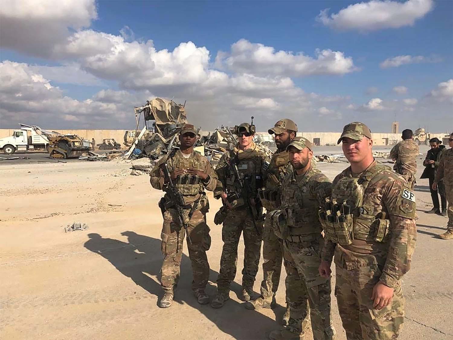 Two people were slightly wounded in the rocket attack on the Ain al-Asad air base in western Iraq