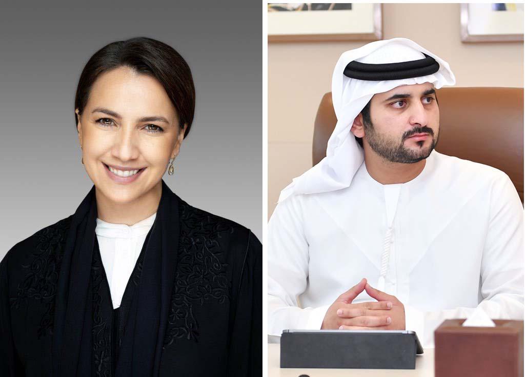 Maryam Al Muhairi (L) and Sheikh Maktoum bin Mohammed bin Rashid Al Maktoum (R)