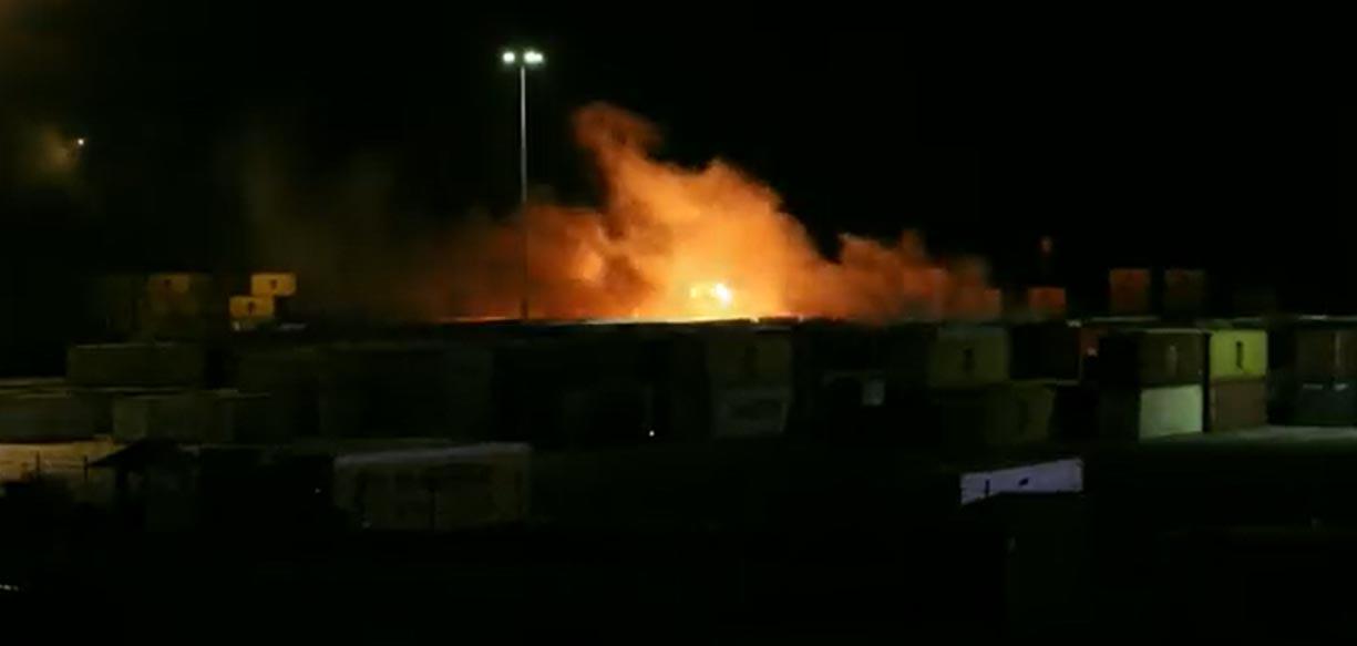 Several missiles struck the containers area in Latakia port
