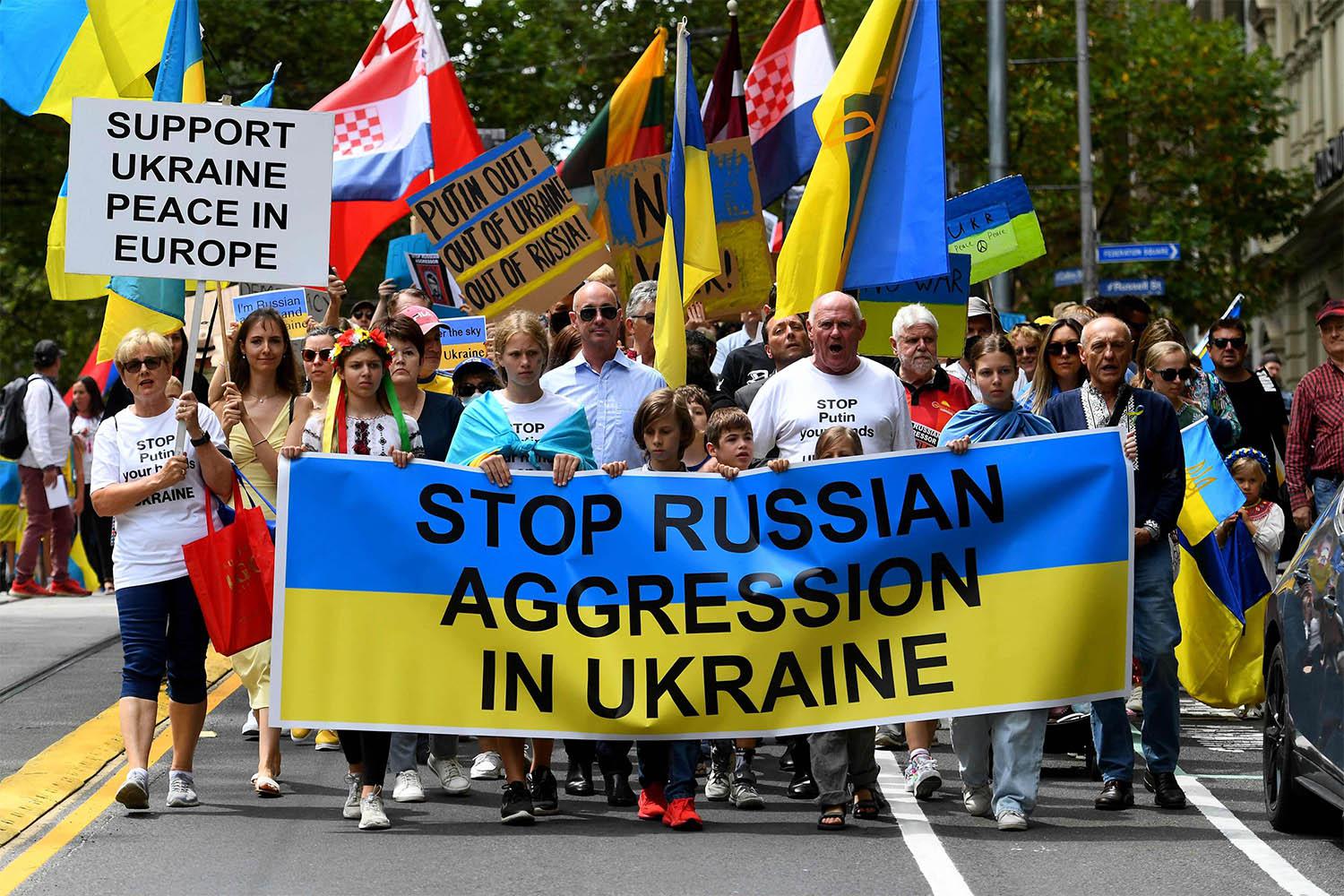Protests worldwide against Russia's invasion of Ukraine
