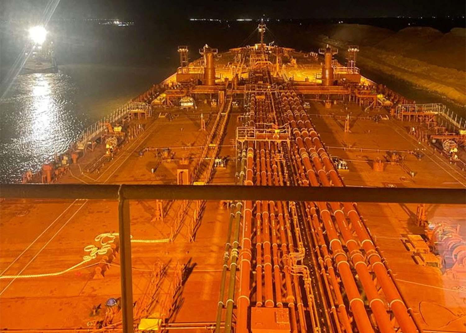the Aframax tanker Affinity V seemed to have lost control while heading south
