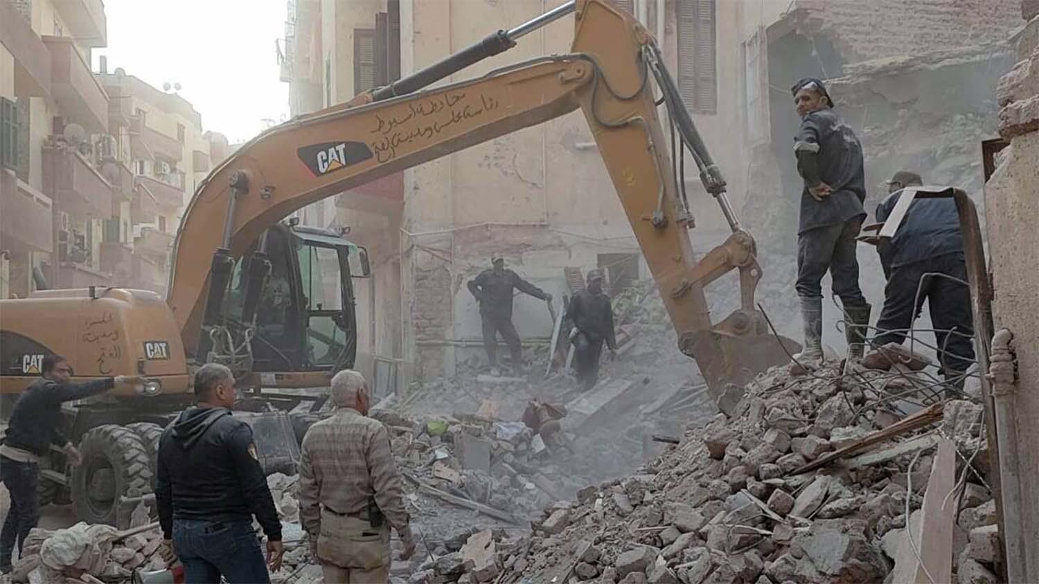 The building collapse in Assiut came a day after the roof of a building in Alexandria caved in