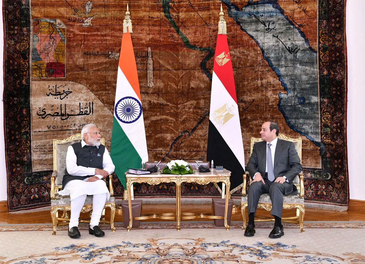 India is seen as keen to boost ties with Egypt partly to secure trade through the Suez Canal