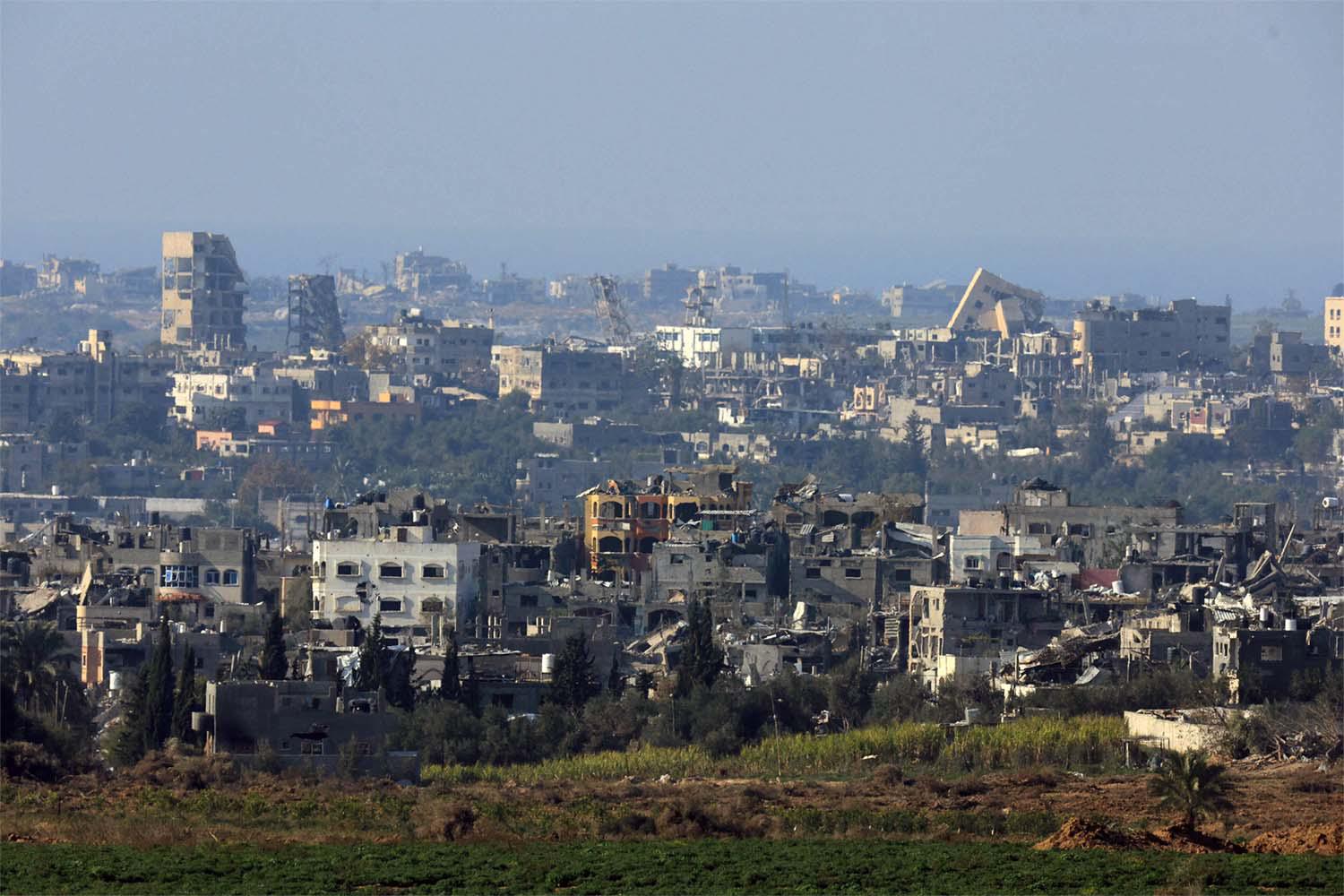 Buildings lie in ruin in Gaza