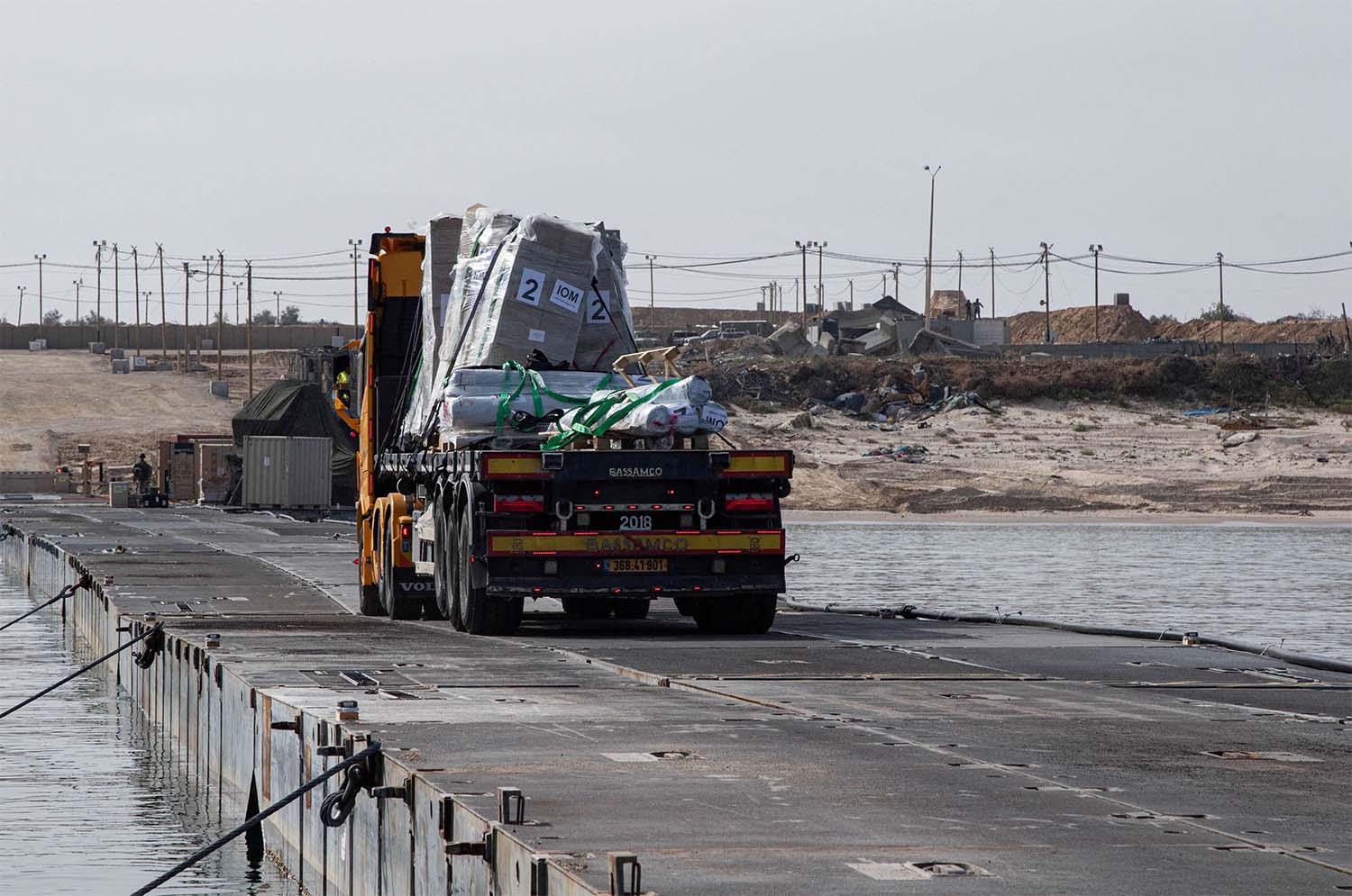 The floating US military pier off Gaza had just resumed bringing humanitarian aid into the enclave after being suspended over the weekend