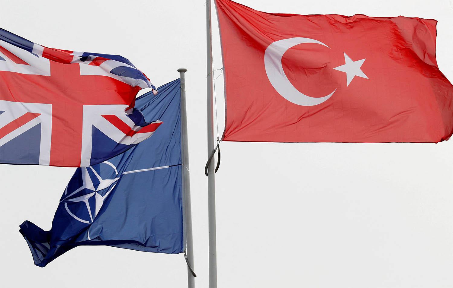 British and Turkish flags
