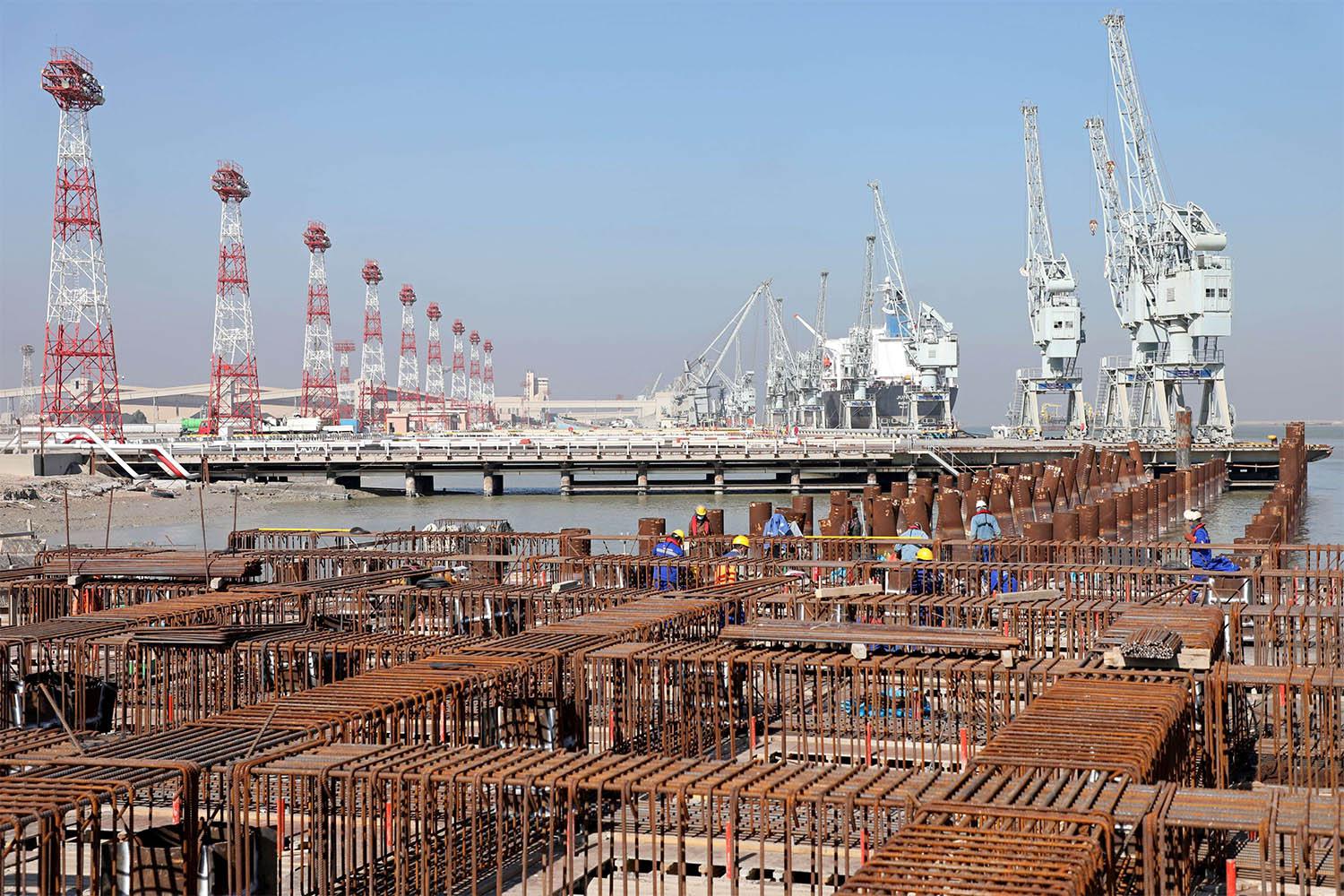 A view shows the Khor Al Zubair Port near Basra