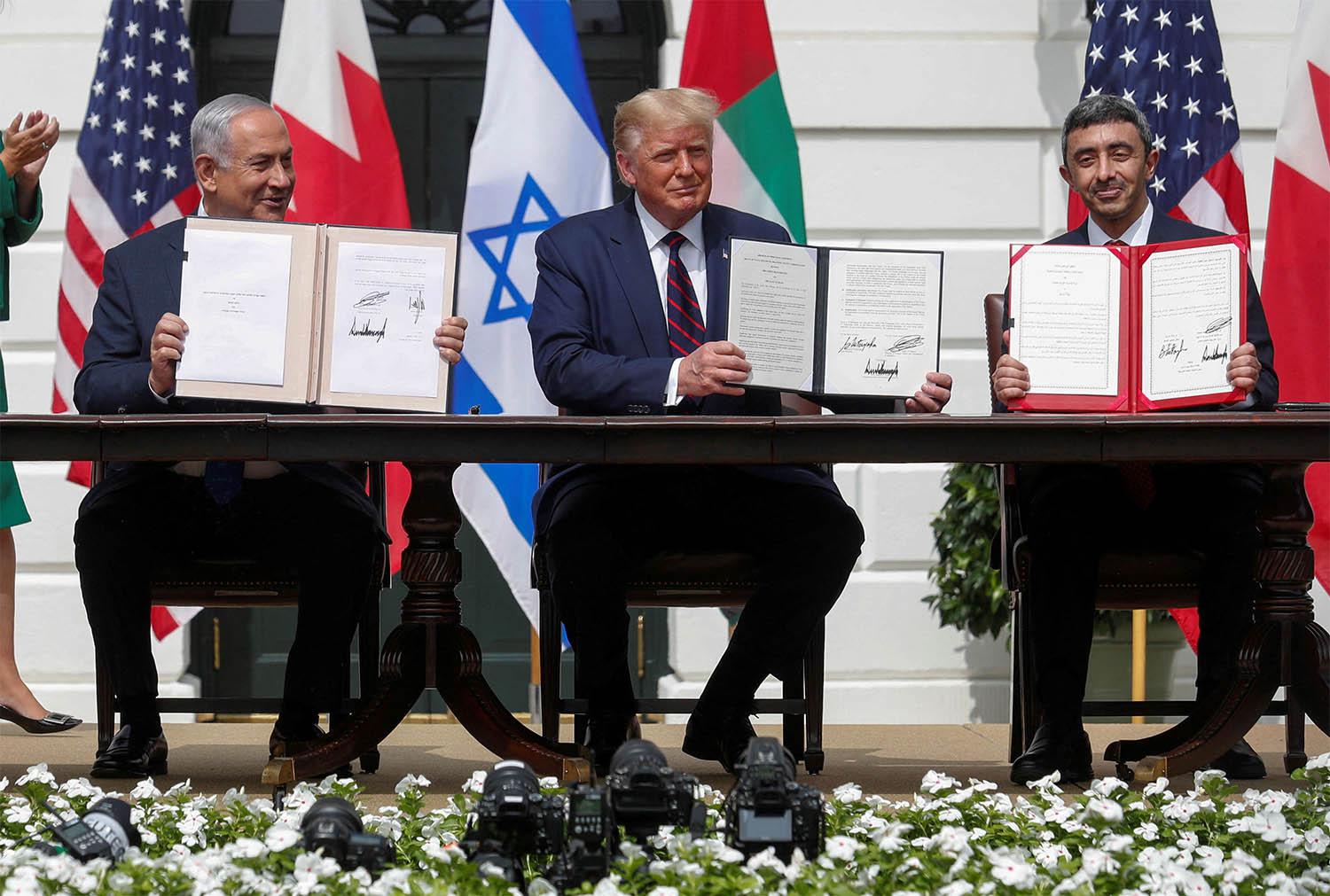 The signing ceremony of the Abraham Accords in September 2000