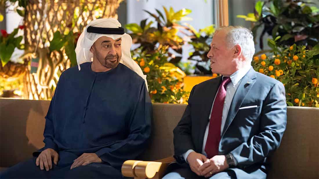 Sheikh Mohamed reaffirmed the UAE's solidarity with Jordan in defending its territory 