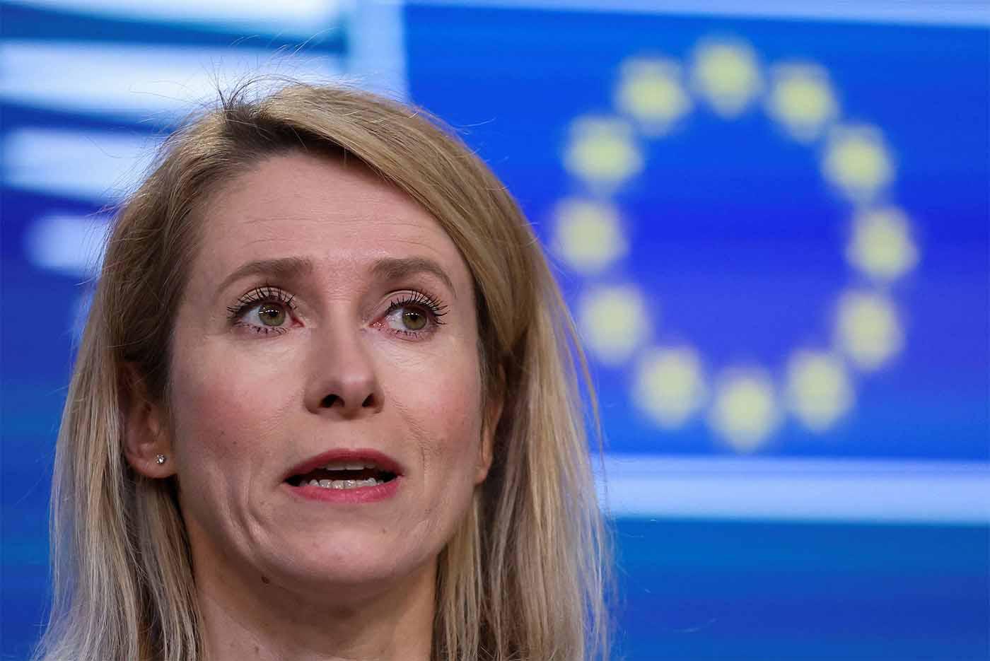 Kallas urged global coalition to prevent Tehran from dominating the vital oil route.