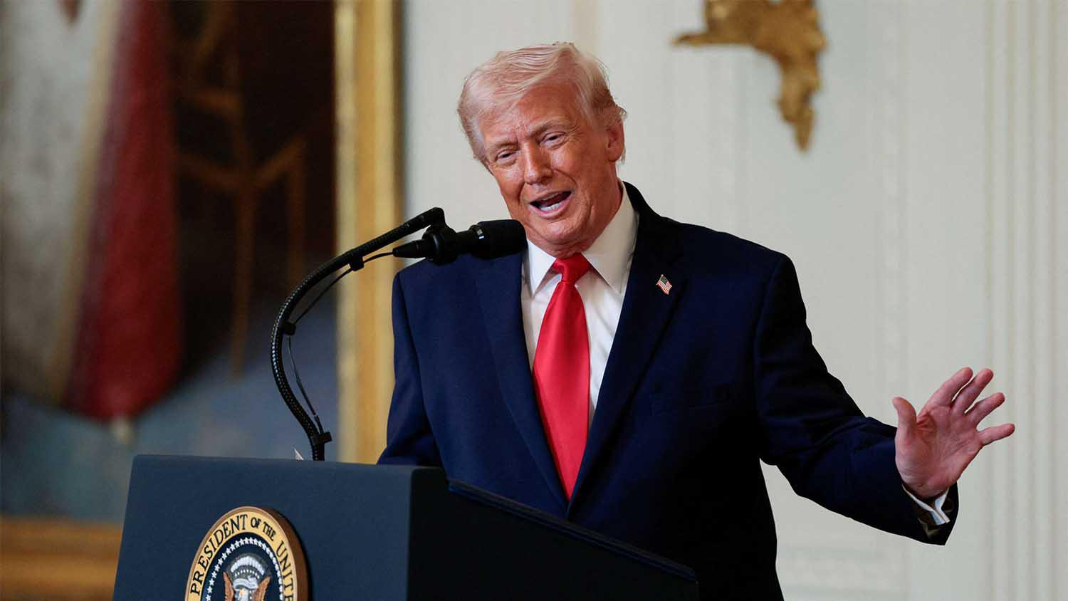 Trump says he will continue to blockade Iran's ports