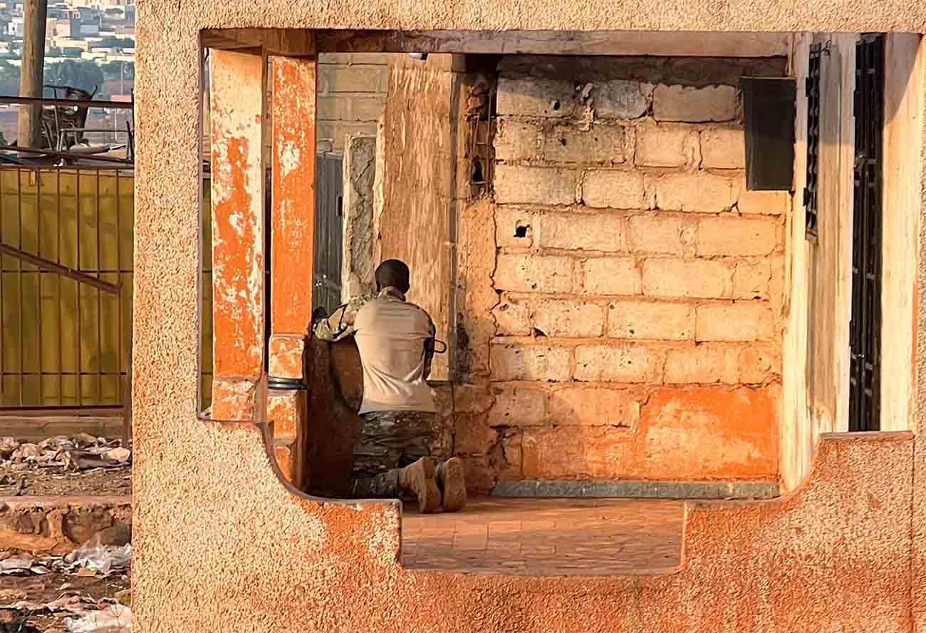 Gunfire could be heard early on Saturday near a military camp close to Bamako's airport 