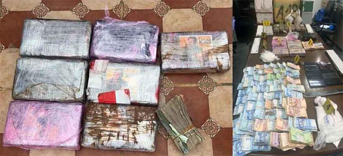 10.5 kilograms of cocaine and 82 kilograms of chira were seized