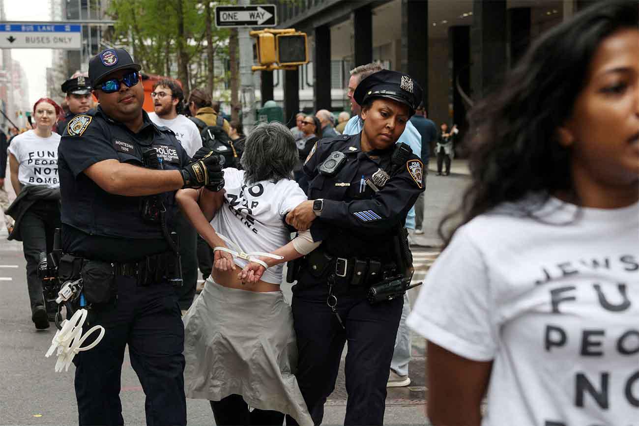 Around 90 protesters were arrested
